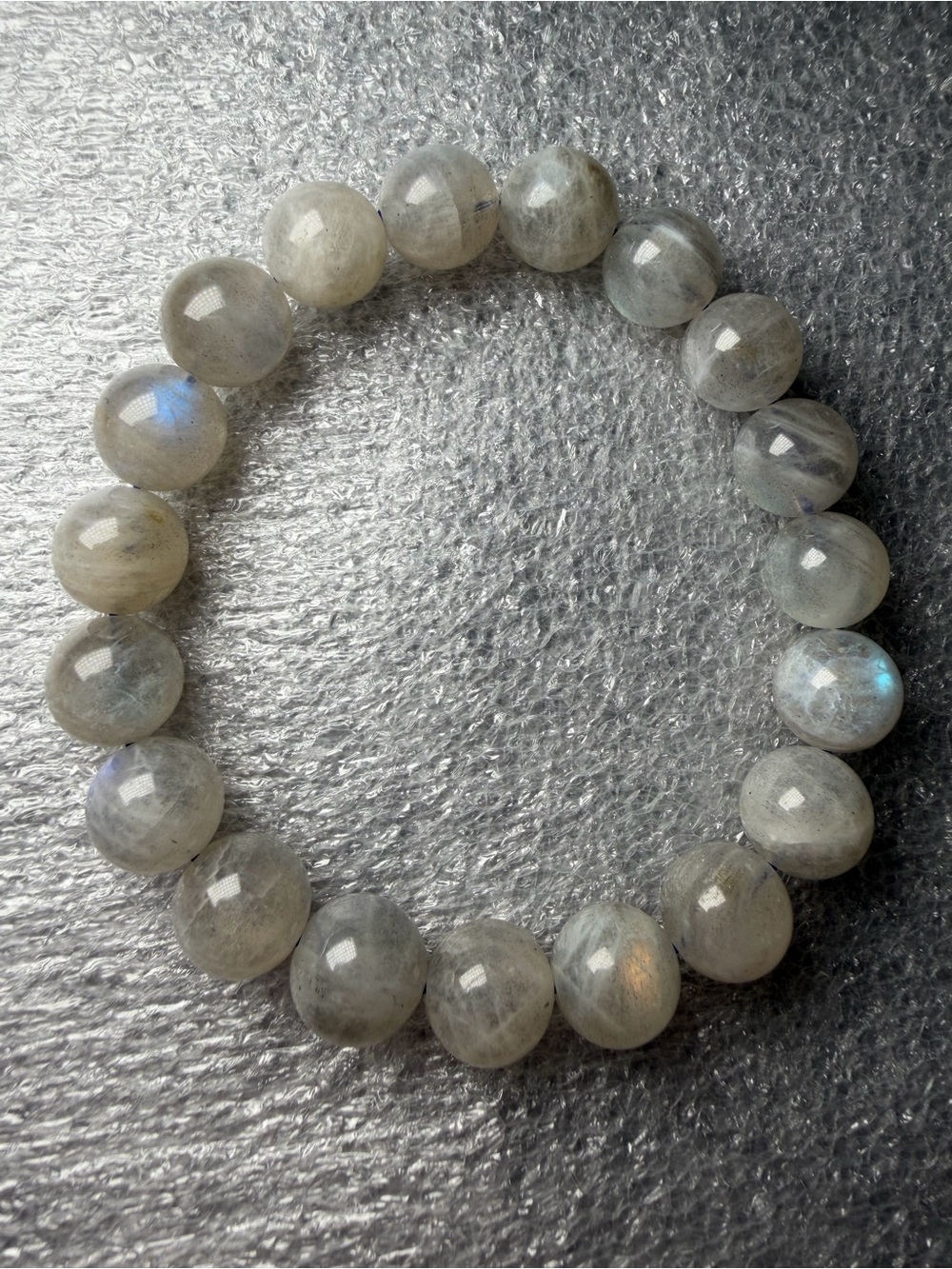 Beautiful 10MM Light Grey Labradorite Natural Crystal Bracelet